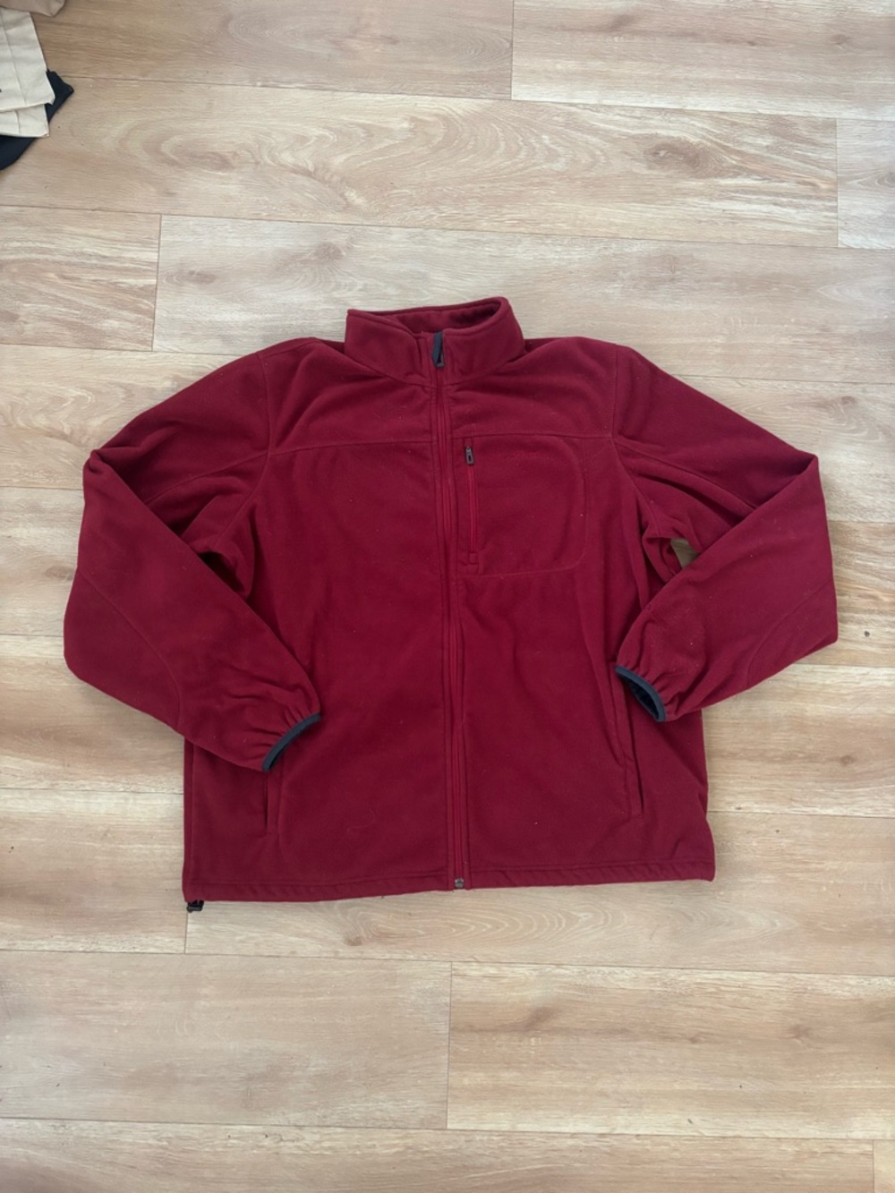 L.L. Bean Men's Red Full-Zip Fleece Jacket
